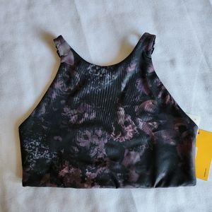 Lole floral pattern halter neck sports bra GUC